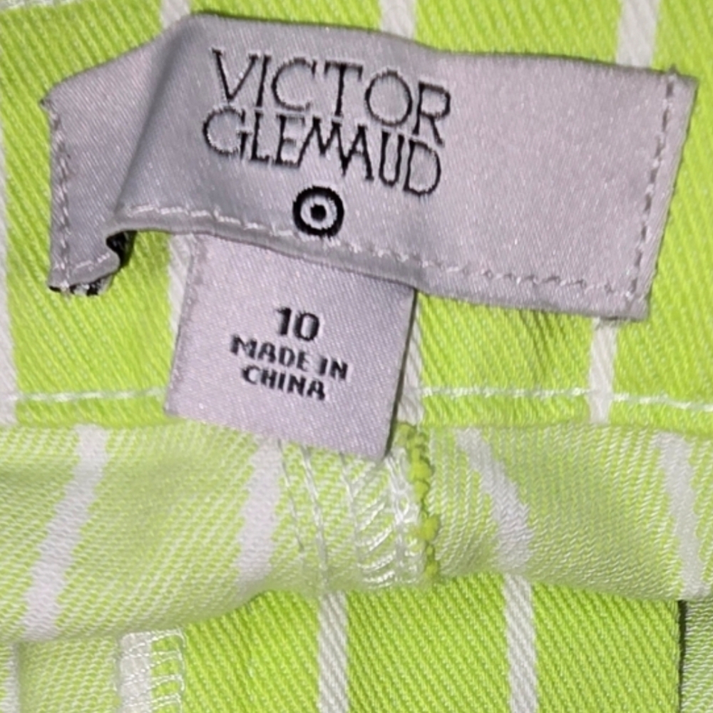 Victor Glemaud Striped Green Women's Pants - Picture 5 of 6